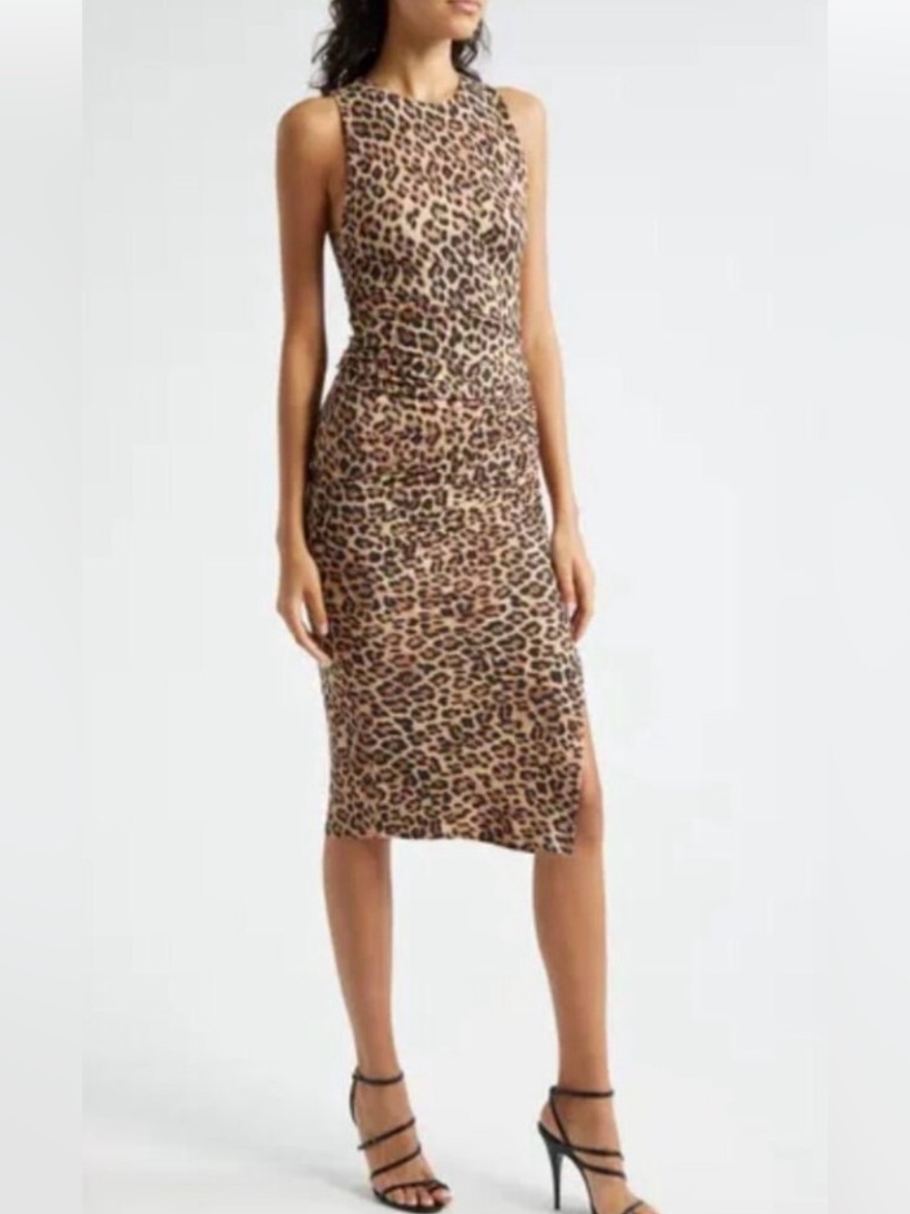 Alice + Olivia Mardell side ruched midi dress Sz6